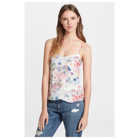 Theory Tops - Theory | Vaneese Floral Print Silk Tank Top
